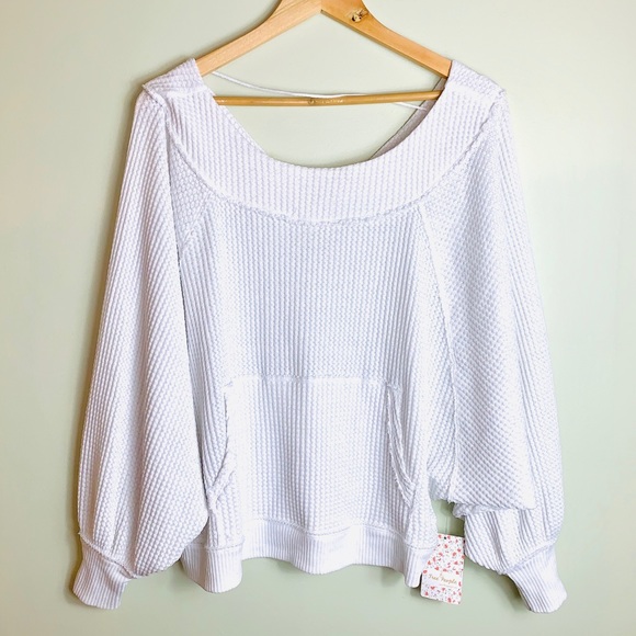 Free People Sweaters - We The Free•Westend White Thermal Top NWT•Size SM